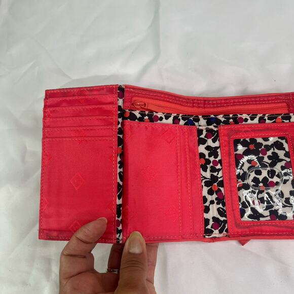 Vera Bradley Neon Orange Trifold Quilted Wallet, casual, classic, functional - Picture 4 of 11